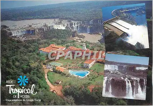 Cartes postales moderne Panama Brasil Rede Tropical de Hoteis Hotel das Cataratas Aerial view of the Hotel and the Falls