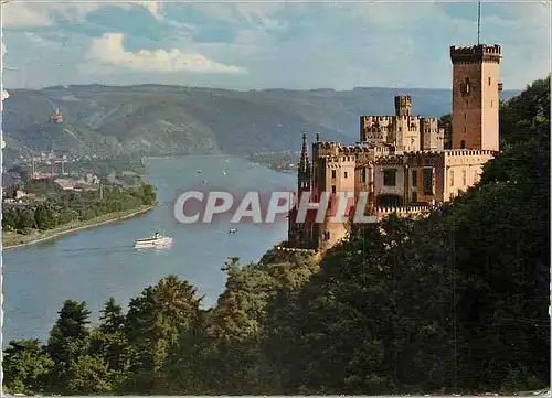 Moderne Karte Schloss Stolzenfals am Rhein