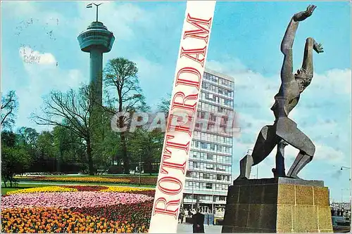 Moderne Karte Rotterdam Holland Euromast Zadkine Monument