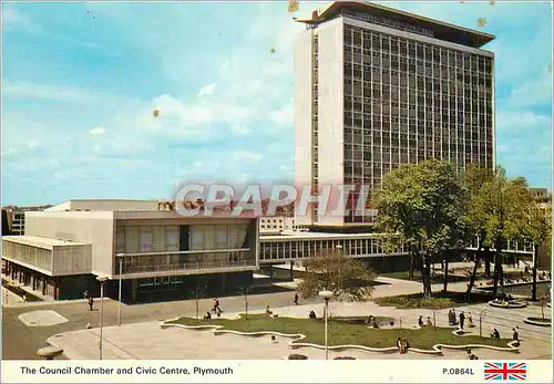 Cartes postales moderne Plymouth The Council Chamber and Civic Centre