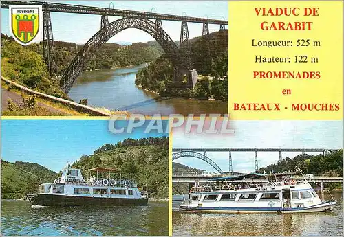 Moderne Karte Viaduc de Garabit Boyer Le Cantal Pittoresque Promenades en Bateaux Mouches