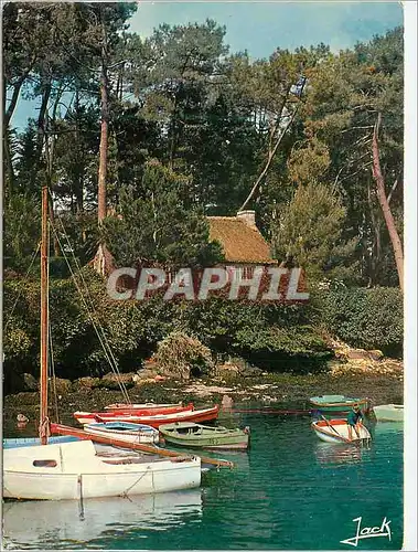 Cartes postales moderne Couleurs de Bretagne Chaumiere Bretonne Bateaux