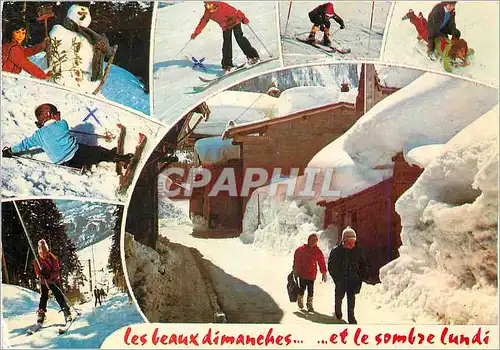 Cartes postales moderne Les Beaux dimanches et le Sombre Lundi Ski Luge