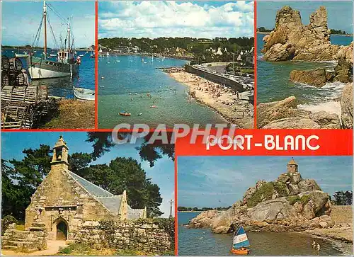 Cartes postales moderne Port Blanc Couleurs de Bretagne Le Port la Plage Bateau