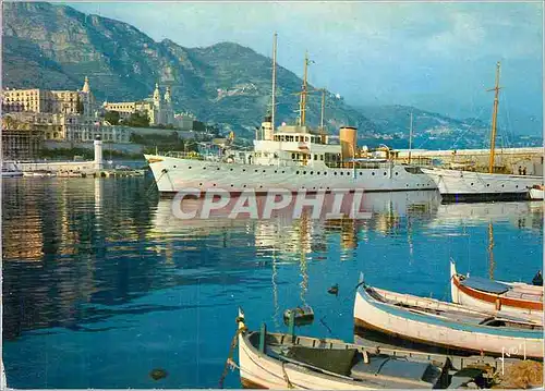 Moderne Karte Monte Carlo La Cote d'Azur Miracle de la Nature Couleurs et Lumiere de France Le Port Bateaux