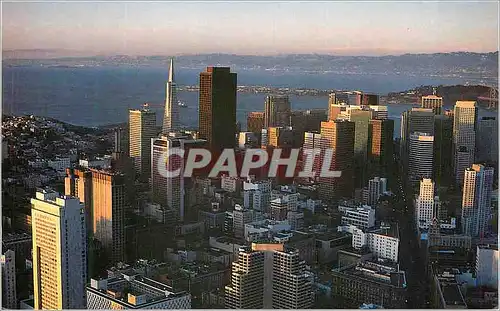 Moderne Karte San Francisco An aerial photograph of downtown San Francisco in the late afternoon