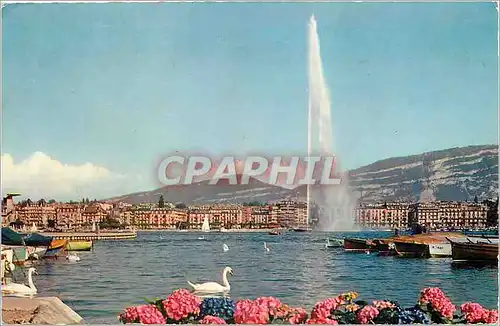 Cartes postales moderne Geneve La Rade et le Jet d'Eau (130 m)