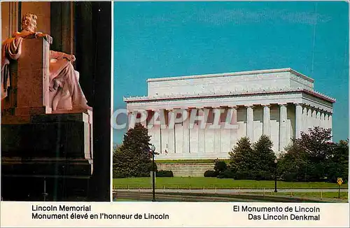 Moderne Karte Lincoln Memorial Monument eleve en l'Honneur de Lincoln