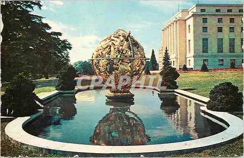 Moderne Karte Geneve Le Palais des Nations Unies et la Spere Manship (don de la Federation President W Wilson)