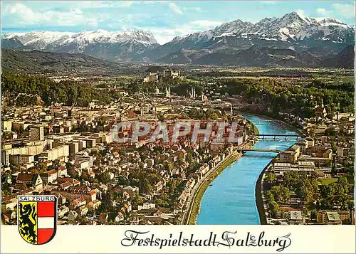 Cartes postales moderne Festspielstadt Salzburg mit Tennengebirge und Hohen Goll Austira