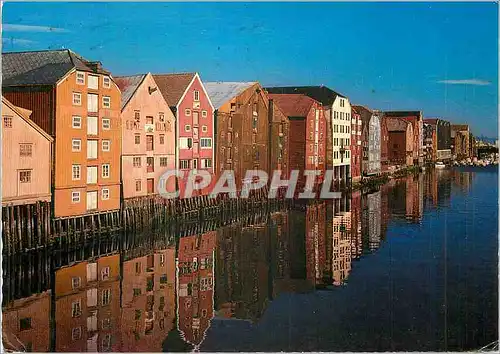 Cartes postales moderne Bryggene ved Nidelven The Warehouses at Nidelven River