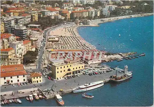 Moderne Karte Riviera dei Sanremo Plage du Levant vue de l'avion Bateaux