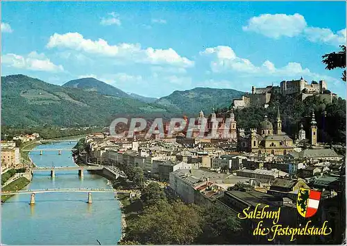 Cartes postales moderne Festspielstadt Salzburg mit Salzach und Festung Hohensalzburg