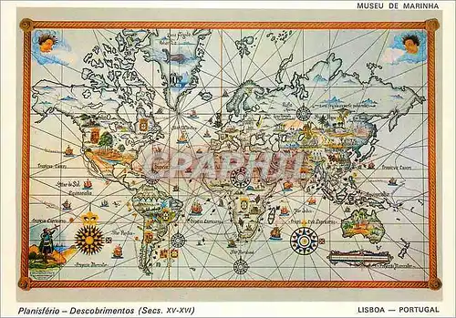 Cartes postales moderne Lisboa Portugal Planisferio Descobrimentos (Secs XV XVI)