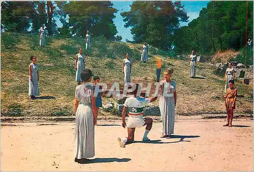 Moderne Karte Olympia Grece La Flamme Olympique Jeux Olympiques