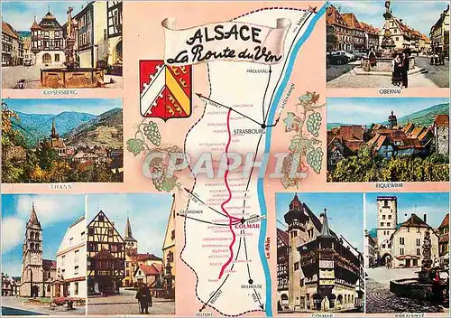 Moderne Karte Alsace La Route du Vin