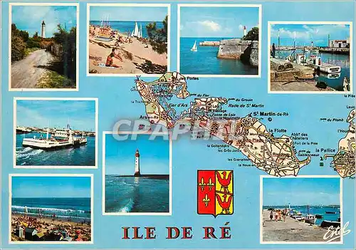 Moderne Karte Ile de Re (Charente Maritime) La Cote Atlantique Phare des Baleines Trousse Chemise Saint Martin