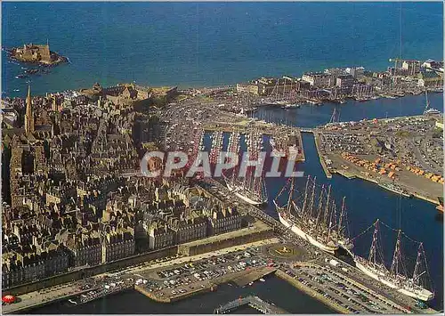 Moderne Karte Saint Malo Port d'escale pour les Grands Voiliers Bateaux