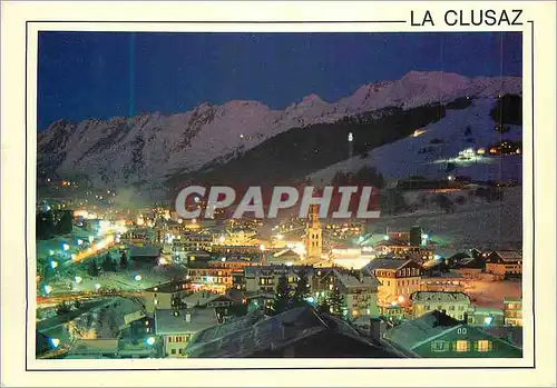 Cartes postales moderne La Clusaz Alt 1100 2600 m (Haute Savoie France) La Station Illuminee