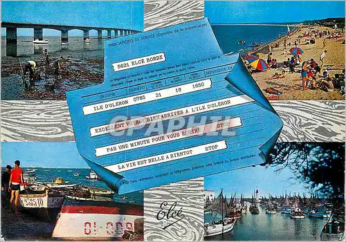Cartes postales moderne Ile d'Oleron Le Nouveau Pont de l'Ile au Continent Les Bateaux au Port Une Grande Plage Le Port