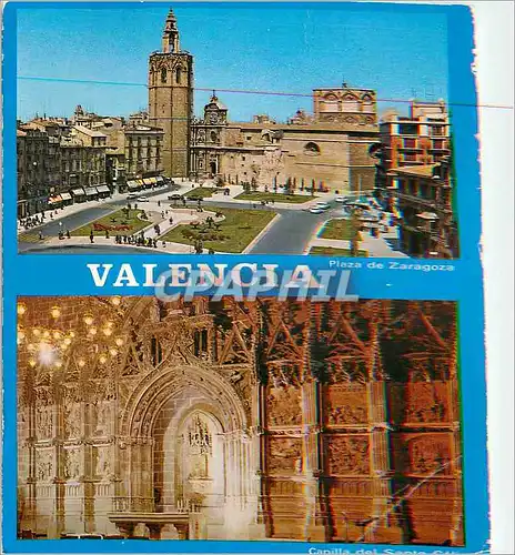 Moderne Karte Valencia Place de Zaragoza Chapelle du Sacre Calice