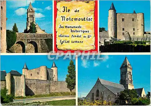 Moderne Karte Ile de Noirmoutier Chateau Feodal du IXe Eglise Romane