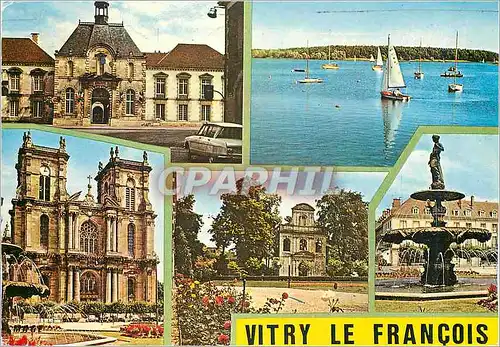 Cartes postales moderne Vitry le Francois (Marne) L'Hotel de Ville Le Der Eglise Notre Dame Jardin de l'Hotel de Ville L