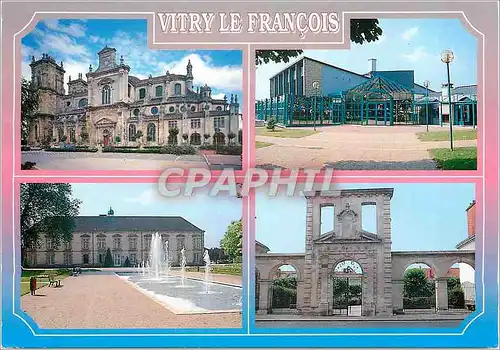 Cartes postales moderne Vitry le Francois (Marne) Eglise Notre Dame Espace Simone Signoret Jardin de l'Hotel de Ville Po
