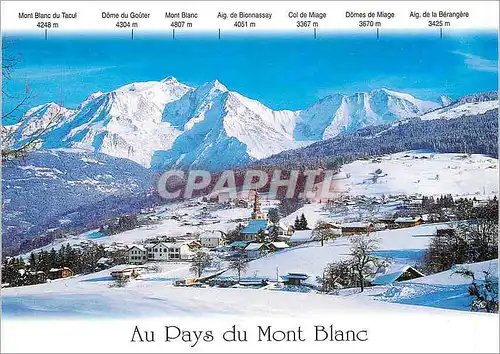 Cartes postales moderne Au Pays du Mont Blanc Haute Savoie Panorama sur la Chaine du Mont Blanc