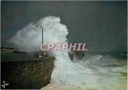 Moderne Karte Quiberon (Morbihan) Vagues deferlant sur la Digue