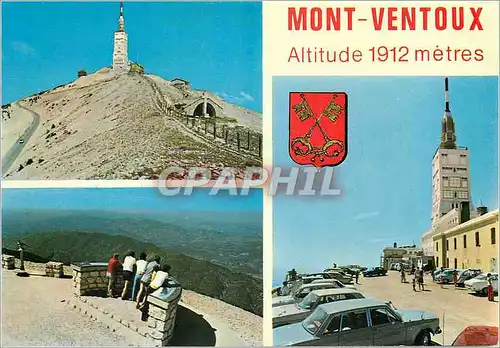 Moderne Karte Le Massif de Mont Ventoux Vaucluse Paysages de France point Culminant de la Provence alt 1912 m