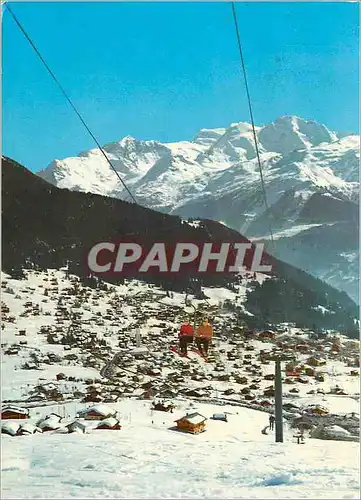 Moderne Karte Verbier alt 1500 3000 m (Suisse) Telesiege de Savoleyres et vue sur les combins
