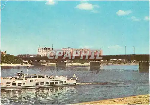 Cartes postales moderne Warszawa Most Slasko Dabrowski Bateau