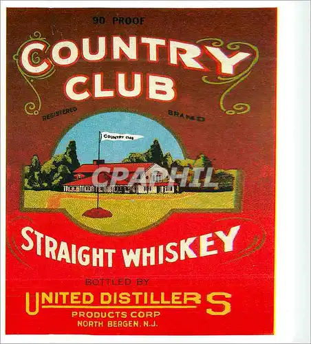 Moderne Karte Country Club Straight Whiskey