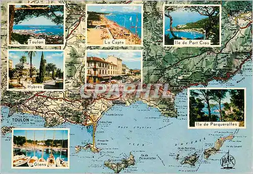 Cartes postales moderne La Cote d'Azur Varoise Toulon La Capte Hyeres Giens La Londe Ile de Port Cros Ile de Porquerolle