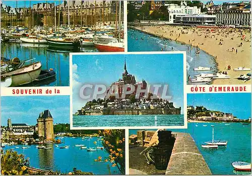 Cartes postales moderne Bretagne Cote d'Emeraude De Gauche a Droite Saint Malo Dinard Saint Servan Cancale Au Centre Le