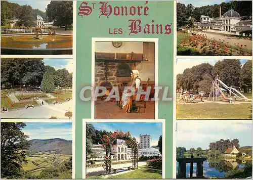 Cartes postales moderne Saint Honore les Bains (Nievre) Le Basin de l'Etablissement Thermal Le Mont Beuvray