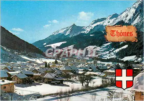 Moderne Karte Thones (Haute Savoie) Generale avec le Massif de la Tournette