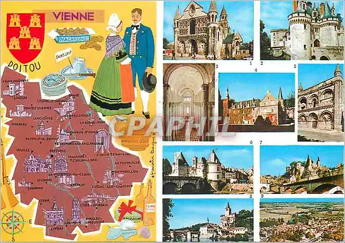 Moderne Karte A Travers la Vienne Images de France Poitiers Dissay St Savin Liguge Civray