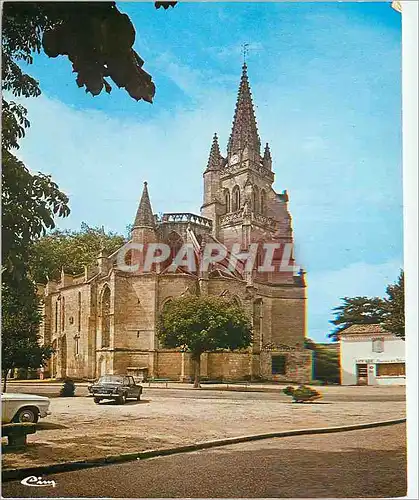 Moderne Karte Uzeste (Gironde) La Collegiale (XIIIe et XIVe S) A l'Interieur se touve derriere le Maitre autel