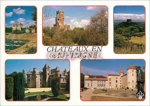 Moderne Karte Chateaux en Auvergne Le Chateau de Val (XIVe S) Le Chateau de Tournoel (XIIe S) Le Chateau de Mu