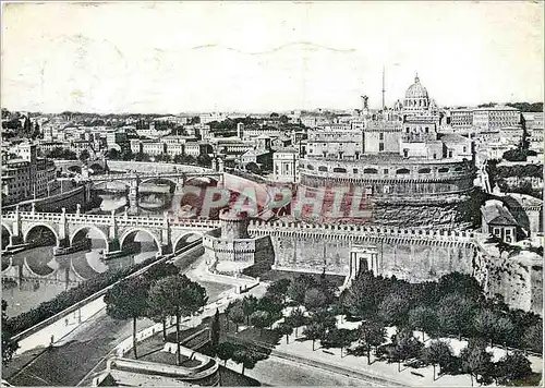 Cartes postales moderne Roma Le Chateau St Ange et le Mur d'enceinte Pentagonal