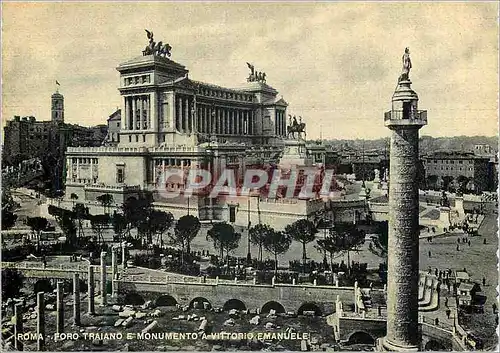 Moderne Karte Roma Monument a Victor Emmanuel Il et Forum de Trajan