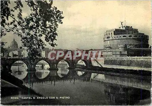 Cartes postales moderne Roma Castel S Angelo Con S Pietro Pont et Chateau Saint Ange