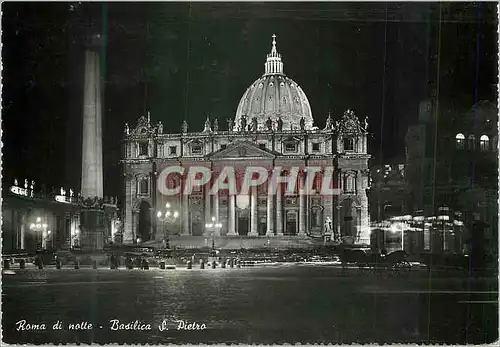 Cartes postales moderne Roma di notte Basilica S Pietro