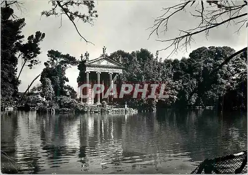 Moderne Karte Roma Villa Borghese le petit lac avec le Temple