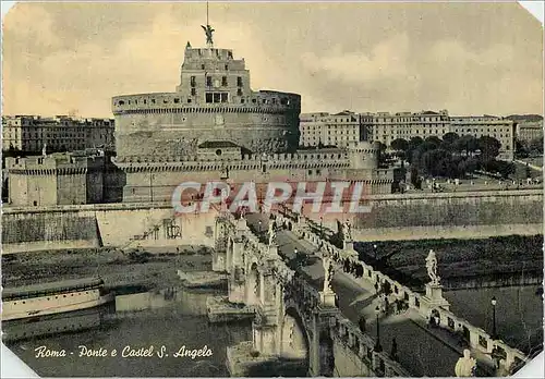 Moderne Karte Roma Pont et Chateau Saint Ange
