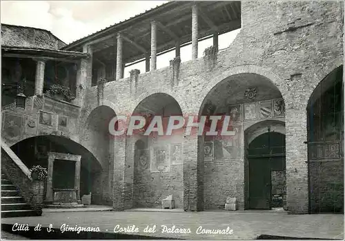 Moderne Karte Citta di S Gimignano (Siena) Le cour de l'hotel de Ville