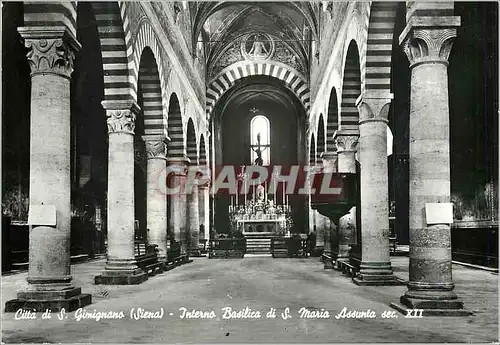 Cartes postales moderne Citta di S Gimignano (Siena) Basilique de St Marie Interieur