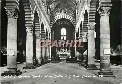 Moderne Karte Citta di S Gimignano (Siena) Basilique de St Marie Interieur